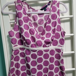 Boden Mauve Polka Dot Sleeveless Blouse